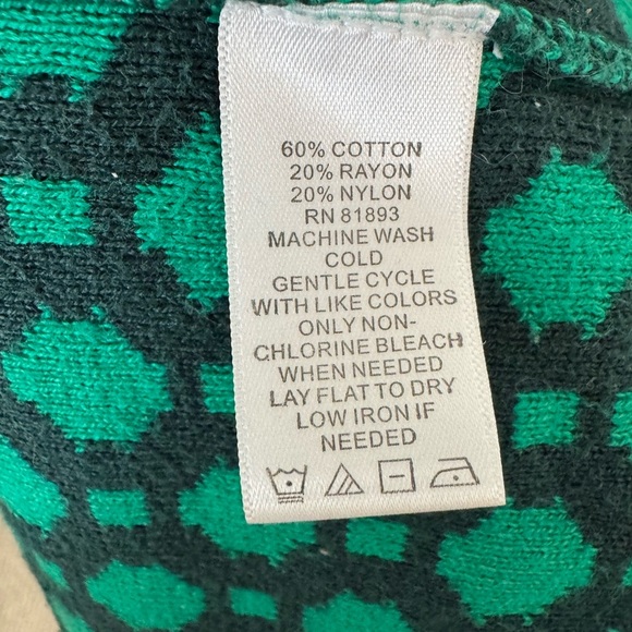 Isaac Mizrahi Live Women's Cardigan Sweater All Over Print Green Size M - Picture 5 of 5